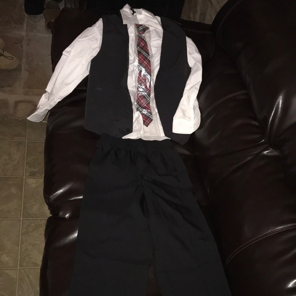 George youth 4 piece pants tie button up top vest